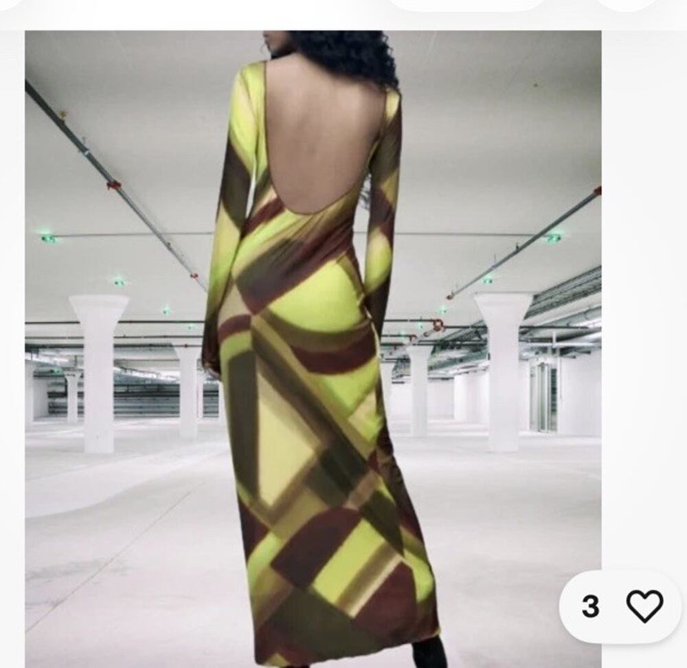 Zara Dress Viral Influencer Small Knit Maxi Backless Small Xs